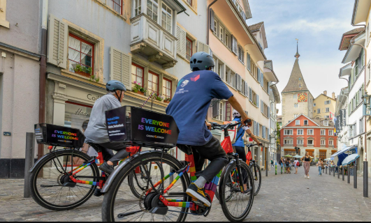 Dachzelthimmel: Pioneering Sustainable Mobility in Switzerland Using E-Bikes and City Biking